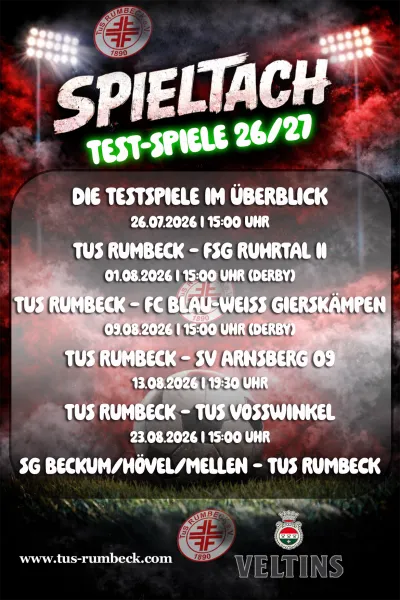 Sechs Testspiele für den TuS Rumbeck: Vorbereitung auf die neue Saison startet am 17. Juli