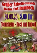 Großer Arbeitseinsatz beim TuS Rumbeck - Sportanlage und Tennisheim
