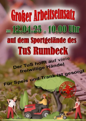 Arbeitseinsatz l&auml;dt der TuS Rumbeck